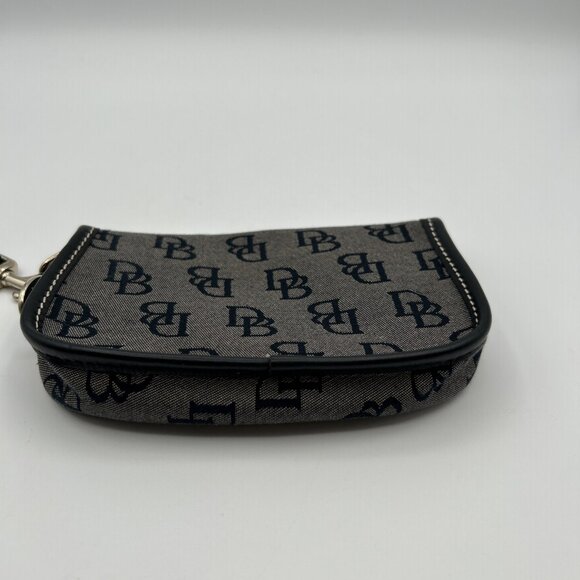 Dooney & Bourke Black Monogram Logo Wristlet Clutch Wallet Y2K‎ Purse Zip Snap - Picture 7 of 11